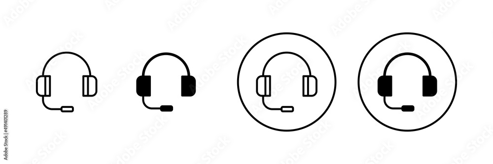 Headphone icons set. Headset sign and symbol Headphone icons set. Headset sign and symbol