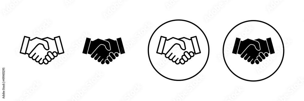 Handshake icons set. business handshake sign and symbol. contact agreement Handshake icons set. business handshake sign and symbol. contact agreement