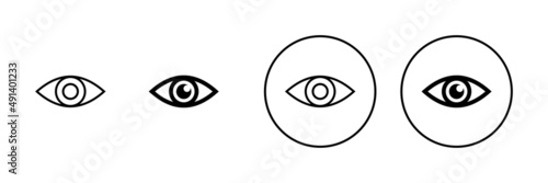 Eye icons set. Eye sign and symbol. Look and Vision icon.