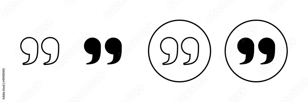 Quote icons set. Quotation mark sign and symbol Quote icons set. Quotation mark sign and symbol