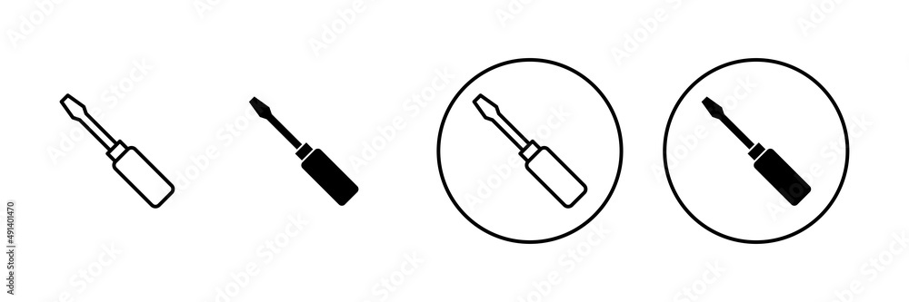 Screwdriver icons set.tools sign and symbol Screwdriver icons set.tools sign and symbol
