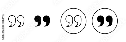 Quote icons set. Quotation mark sign and symbol