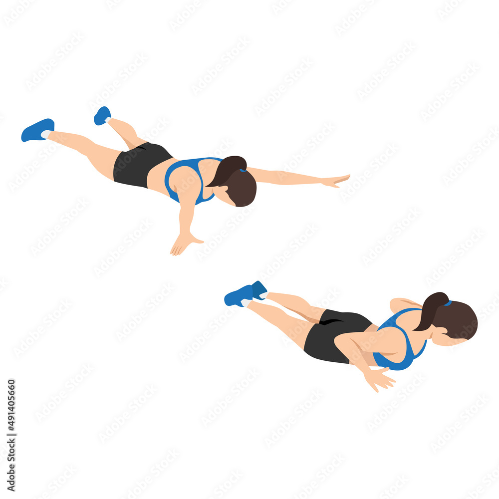 Woman doing cobra lat pulldown exercise. Flat vector illustration isolated on white background Woman doing cobra lat pulldown exercise. Flat vector illustration isolated on white background