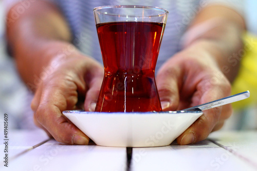 Tea cup on the table