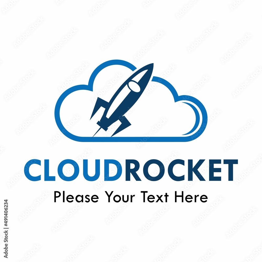 Cloud rocket logo template illustration
