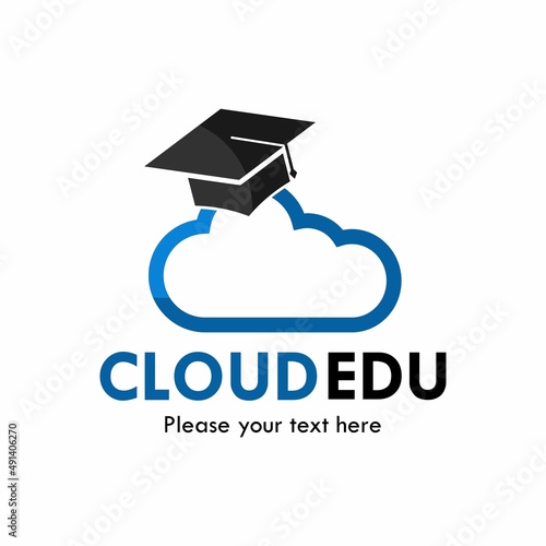 Cloud edu design logo template illustration