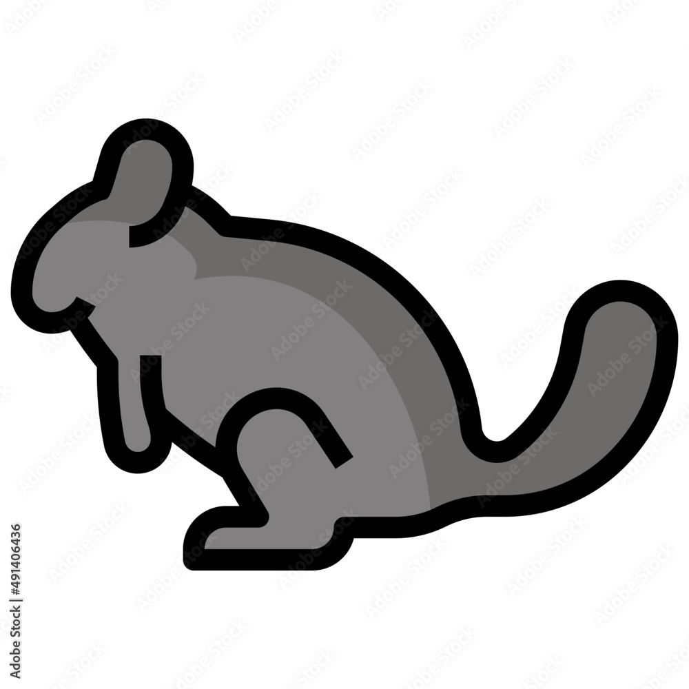 Fototapeta premium CHINCHILLA Filled Outline