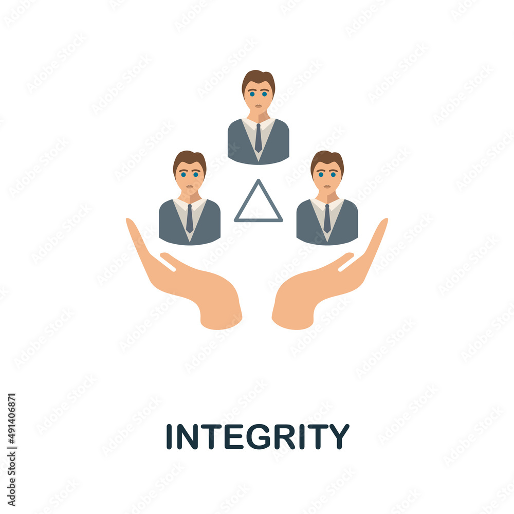 Integrity flat icon. Colored element sign from company value collection. Flat Integrity icon sign for web design, infographics and more.