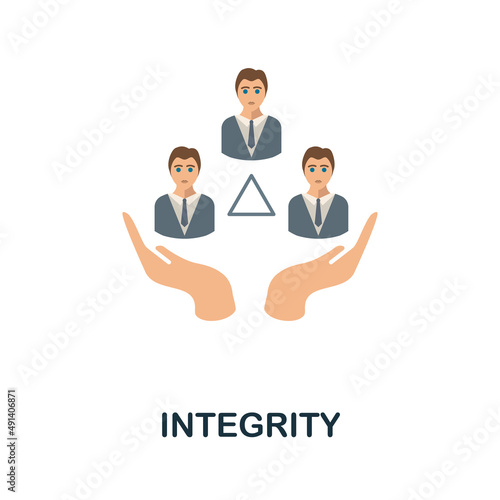Integrity flat icon. Colored element sign from company value collection. Flat Integrity icon sign for web design, infographics and more.