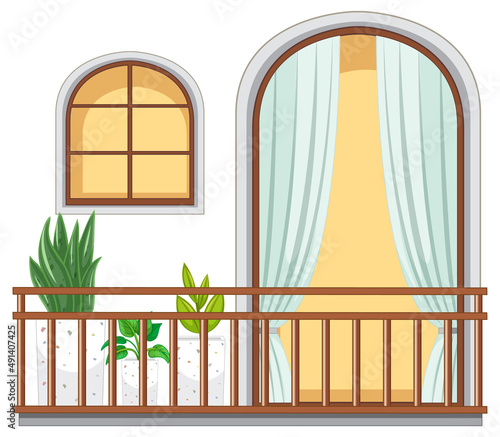Balcony of apartment building facade