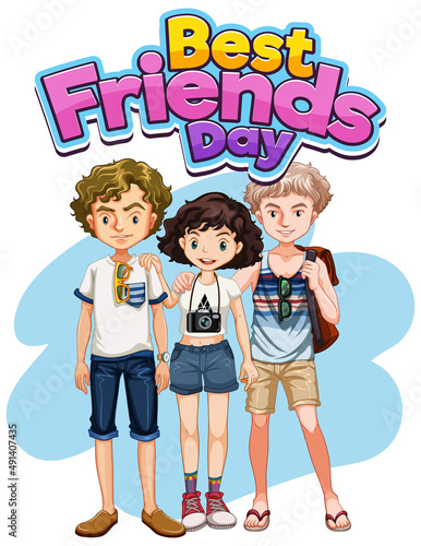 Best Friends Day logo with teenage friendships