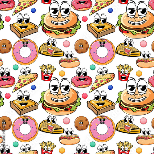 Seamless pattern cartoon on white background