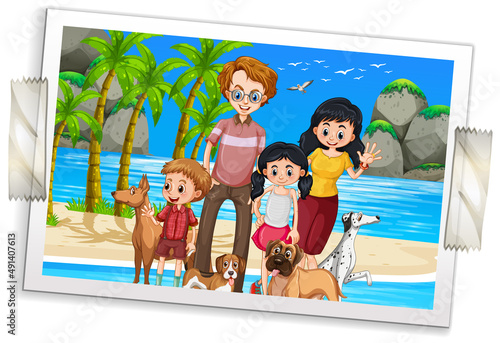 Photo of happy family on vacation