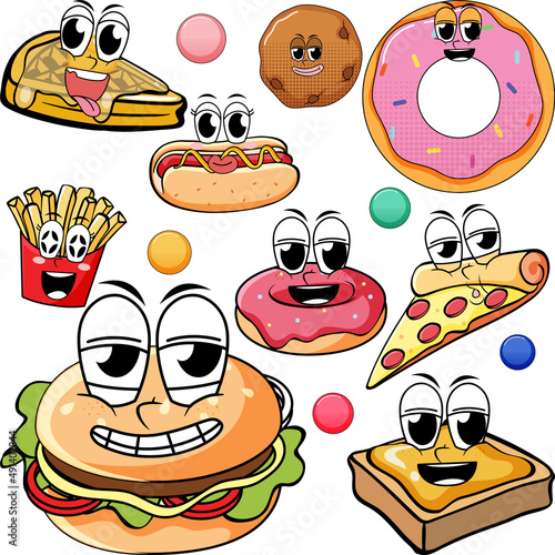 A various sweets on white background