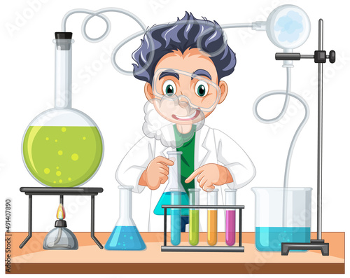 A chemist experiment at lab