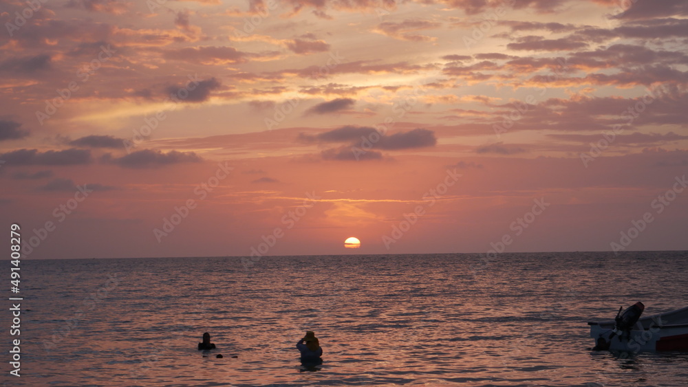 Sunset on the beach. Sunset on the beach.