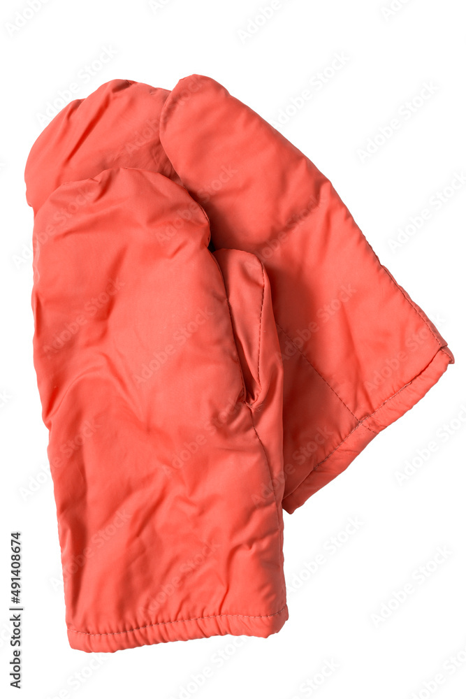 Red mittens isolated Red mittens isolated