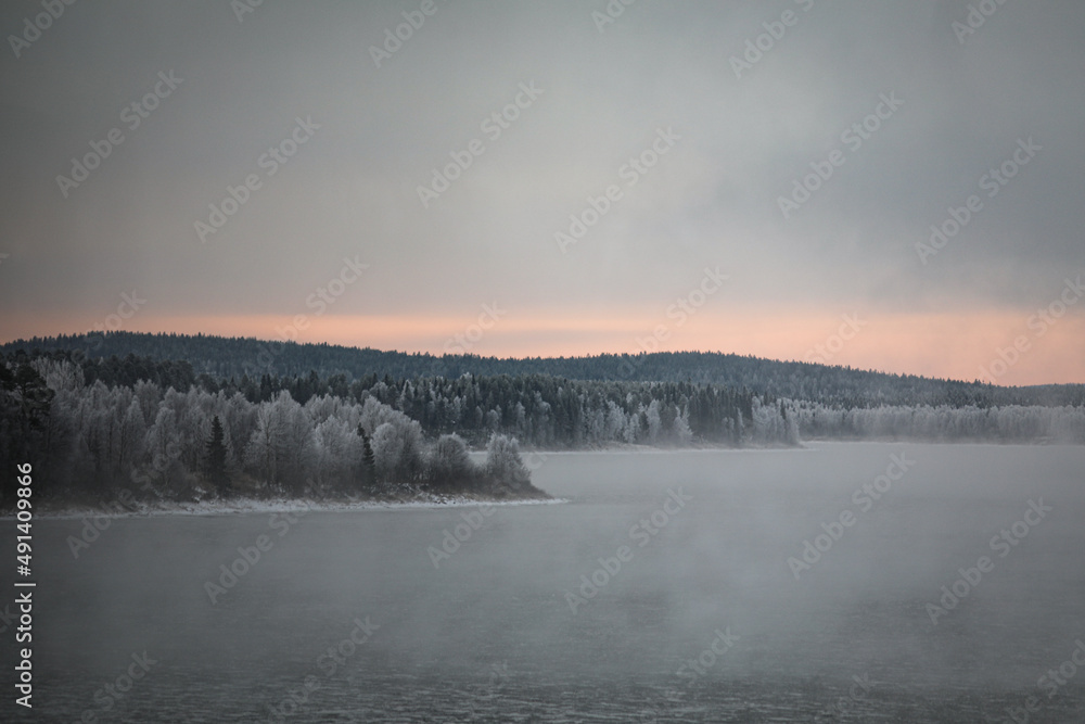River freezing. Pello, Lapland. River freezing. Pello, Lapland.