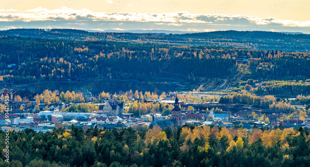 Autumn view in city of Falun, Dalarna, Sweded