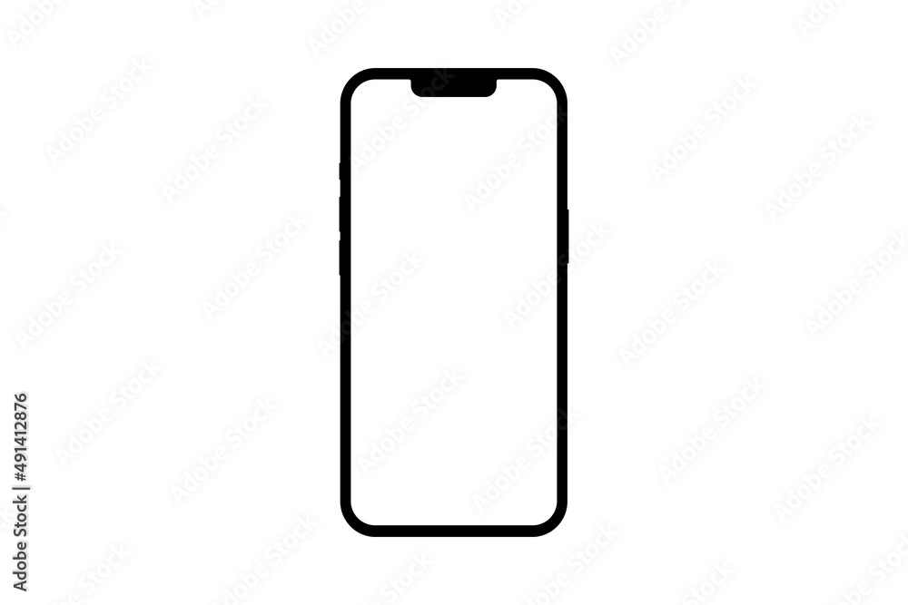 App demonstration mockup. Outline mobile phone frame, mockup with transparent screen. Isolated stock vector App demonstration mockup. Outline mobile phone frame, mockup with transparent screen. Isolated stock vector