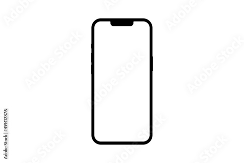 App demonstration mockup. Outline mobile phone frame, mockup with transparent screen. Isolated stock vector	