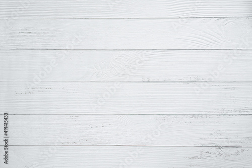 Empty white wood texture background, top view wood plank panel