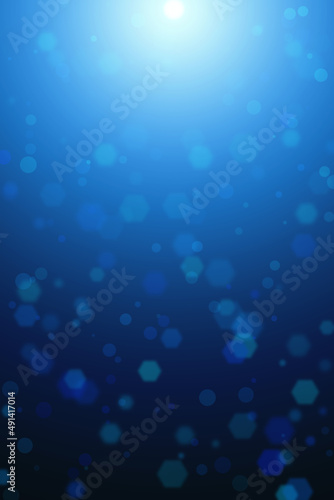 Abstract concept of ocean in blue bokeh background