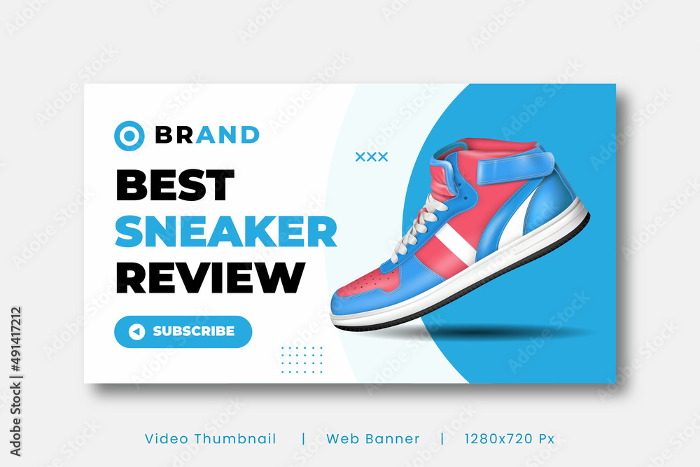 Sport fashion shoes brand product Social media banner post template.  Customizable web banner template and thumbnail Stock Vector | Adobe Stock