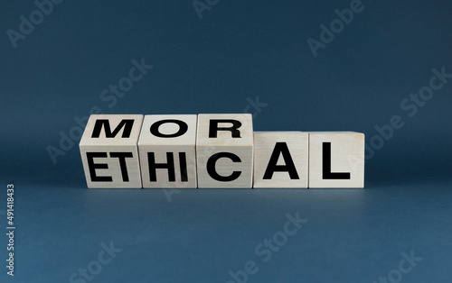 Ethical or moral. Business and ethical - moral concept.