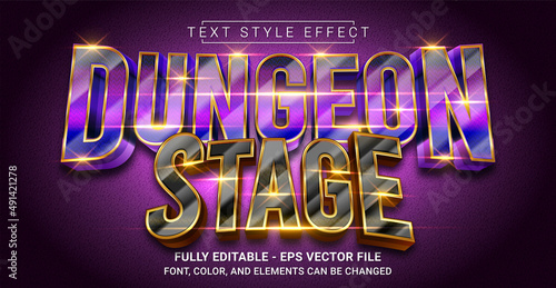 Dungeon Stage Text Style Effect. Editable Graphic Text Template.