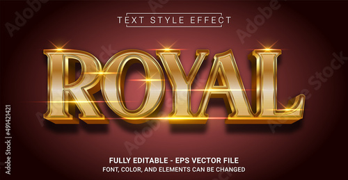 Golden Royal Text Style Effect. Editable Graphic Text Template.