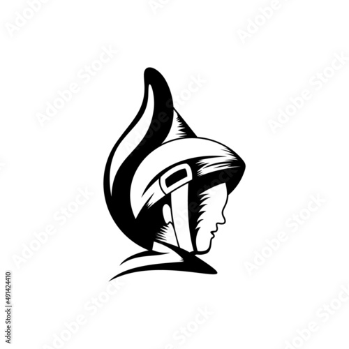 Silhouette soldier logo design vector