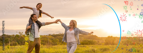 Parents and children are protected from viruses, bacteria and disease. Healthy lifestyle, good immunity, vaccination.