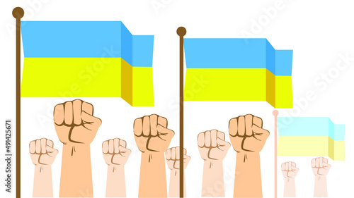 Caricatura vectorial de protestos em suporte a Ucrânia