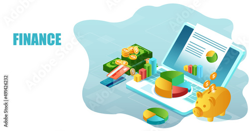 Financial account managing budget, savings and economy