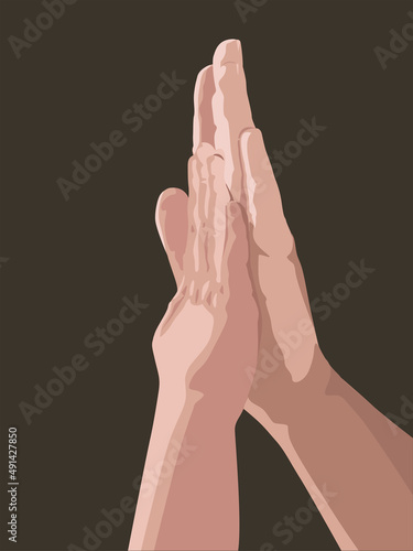 Give me five hands of the child