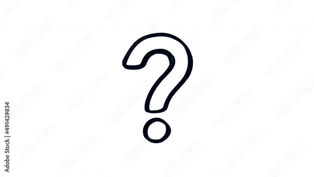 Self drawing question mark doodle, stop motion animation on a white background Self drawing question mark doodle, stop motion animation on a white background