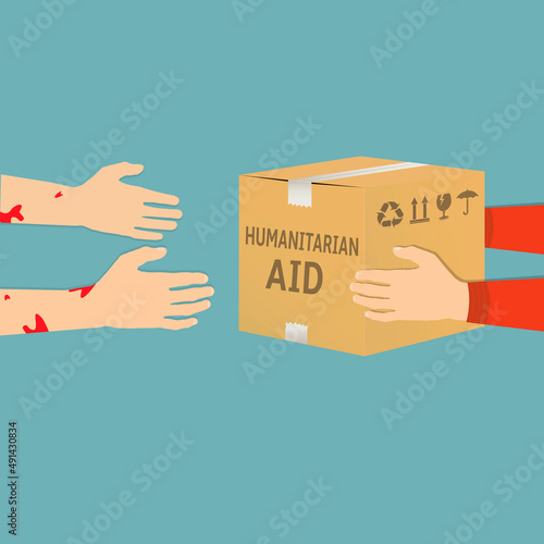 Humanitarian aid flat design illustration photo