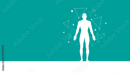 sistema immunitario, corpo umano, silhouette, 