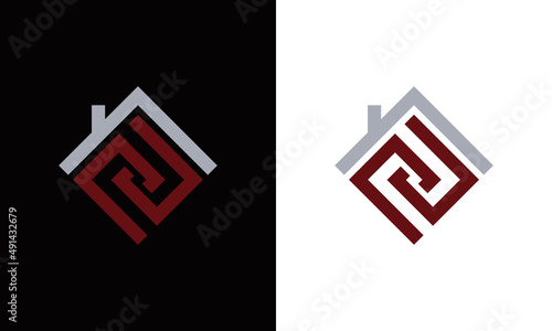 LETTERS P AND D WITH MODERN AND SIMPLE AMBIGRAM