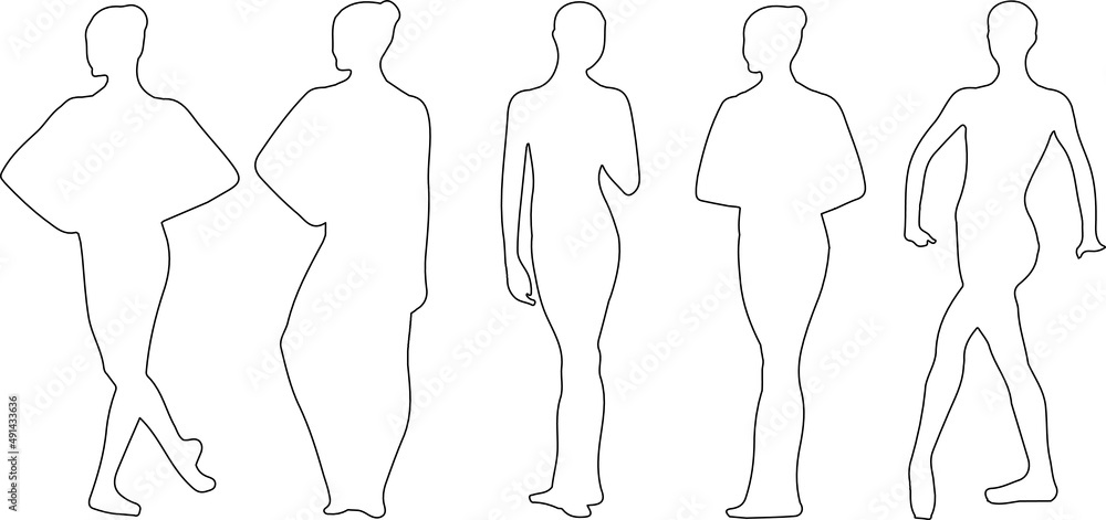 Vector silhouette of ladies, front, back, lateral, view perfect to include in your architecture projects, renders, sketches or plans. Vector silhouette of ladies, front, back, lateral, view perfect to include in your architecture projects, renders, sketches or plans.