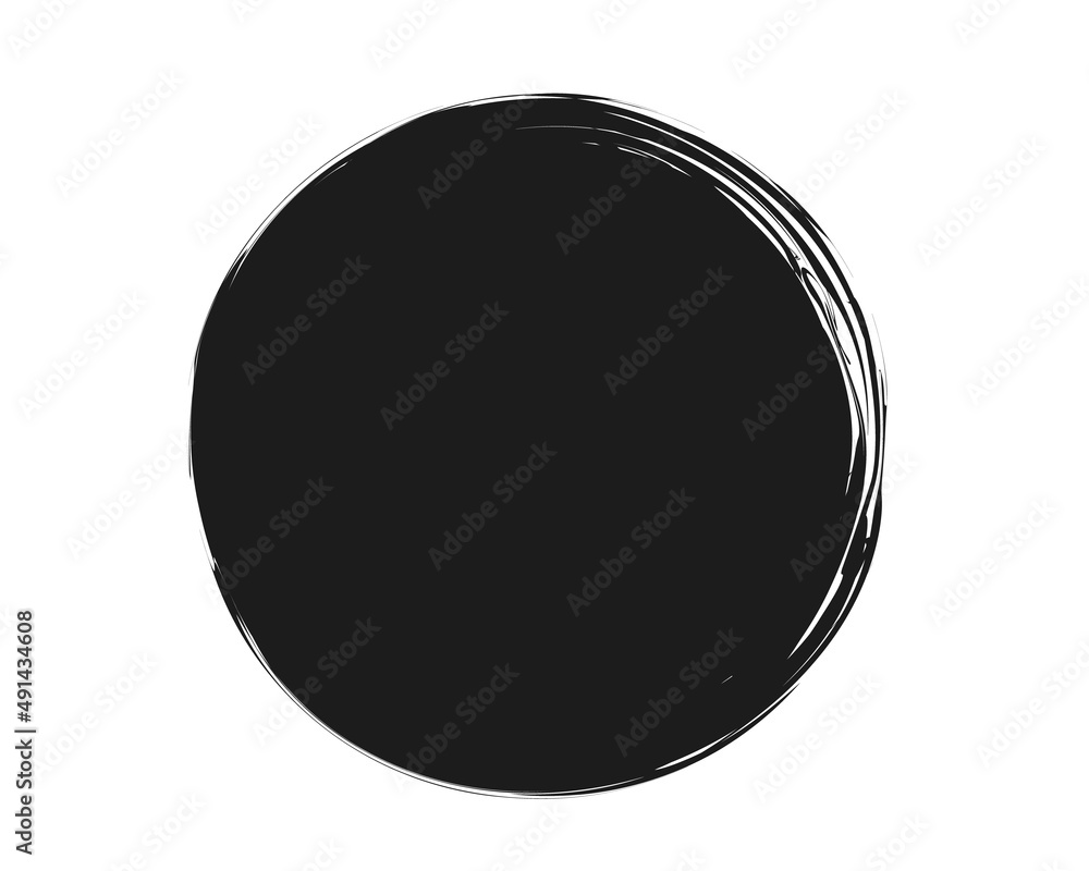 Paint Brush Stroke Circle Isolated On White Background. Vector Paint Brush Stroke Circle Isolated On White Background. Vector