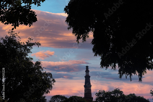 Sunset in the Qutub Minar photo