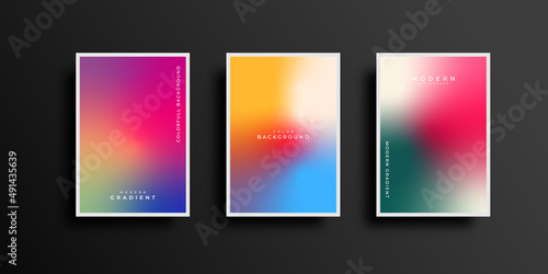 Set of covers design with vibrant gradient background templates. Colorful modern gradient template collection © Inspirate_MH