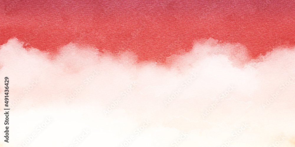 Naklejka premium 背景素材_水彩テクスチャ_夕焼け