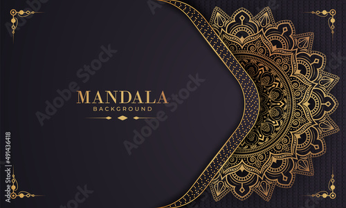 Luxury ornamental mandala background with golden arabesque pattern Arabic Islamic east style. Ramadan Style Decorative mandala. Mandala for print, poster, cover, brochure, flyer, banner