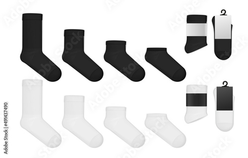 Black And White Socks Realistic Set