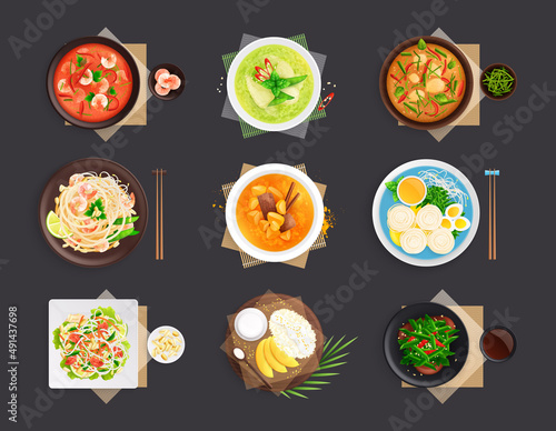Thai Cuisine Food Top View