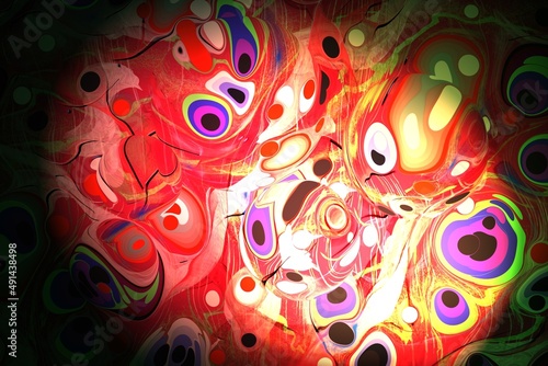 Abstract colourful red background with swirls