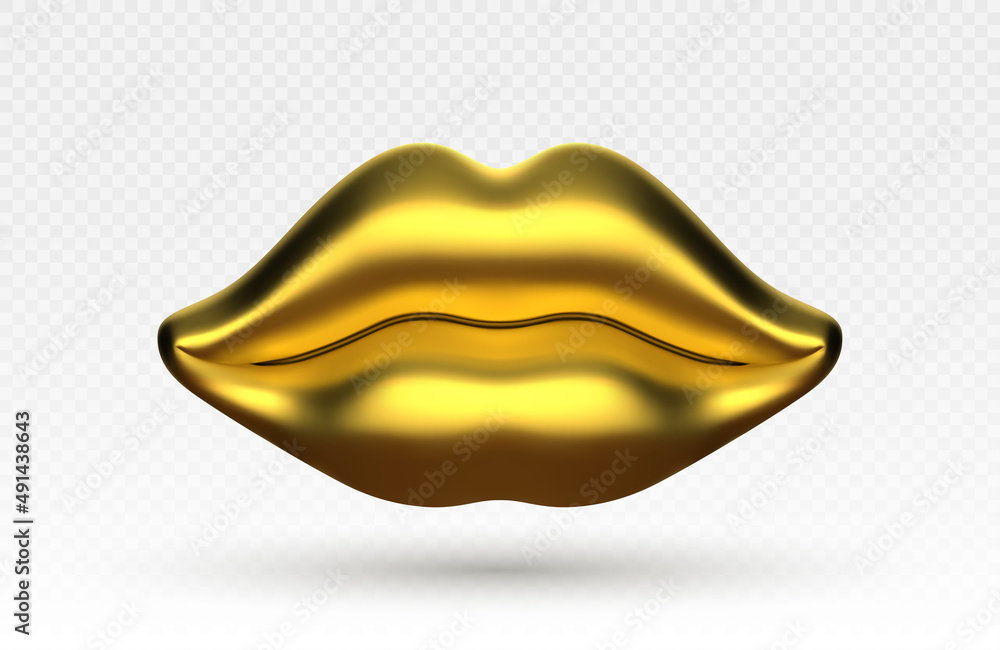 Vector golden lips isolated on transparent background Vector golden lips isolated on transparent background